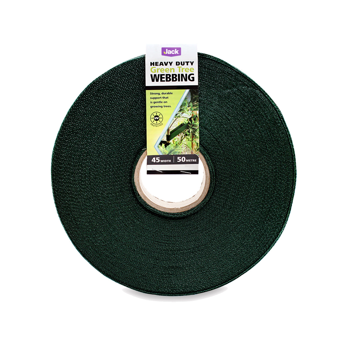Jack 45mm x 50m Green Heavy Duty Tree Webbing Plant Ties