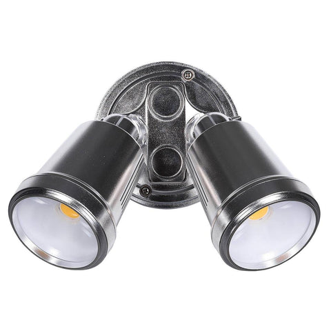 Brilliant Raptor III Twin Flood Light - 20W - 1800 Lumens - Satin Nickel - SuperSaverAU - view 1
