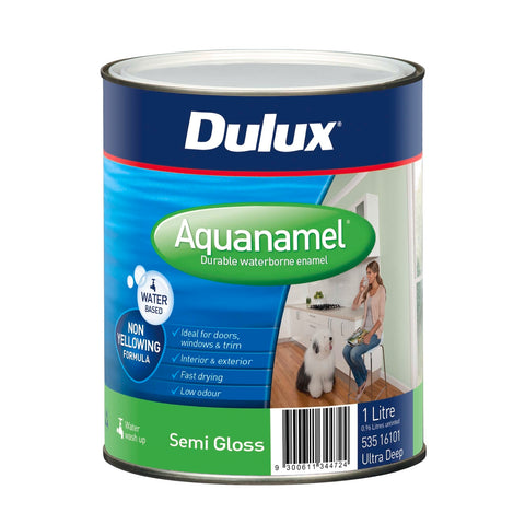 Dulux 1L Aquanamel Semi Gloss Enamel Paint Ultra Deep