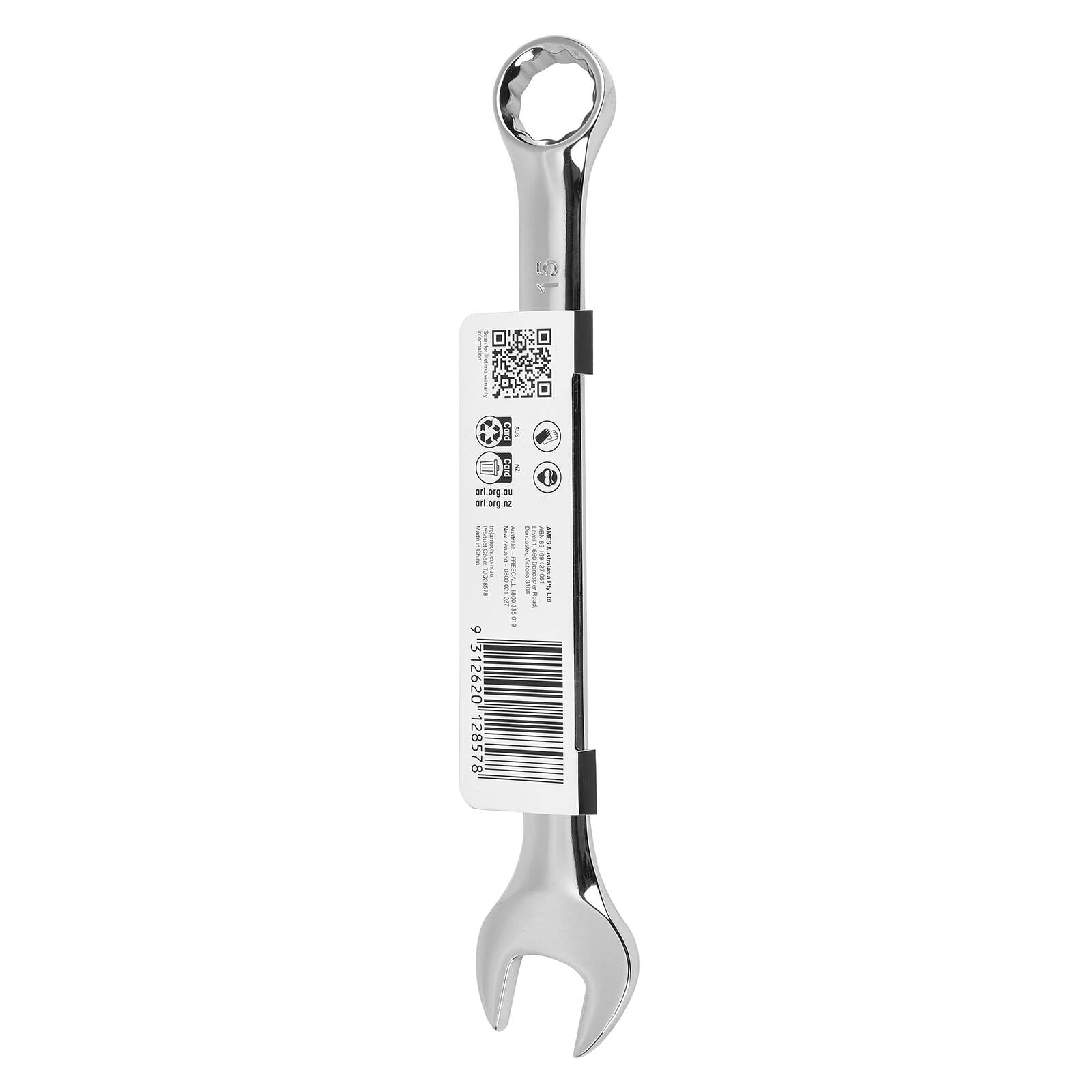 Trojan 15mm Combination Spanner Chrome Vanadium 12 Point Ring & Open End