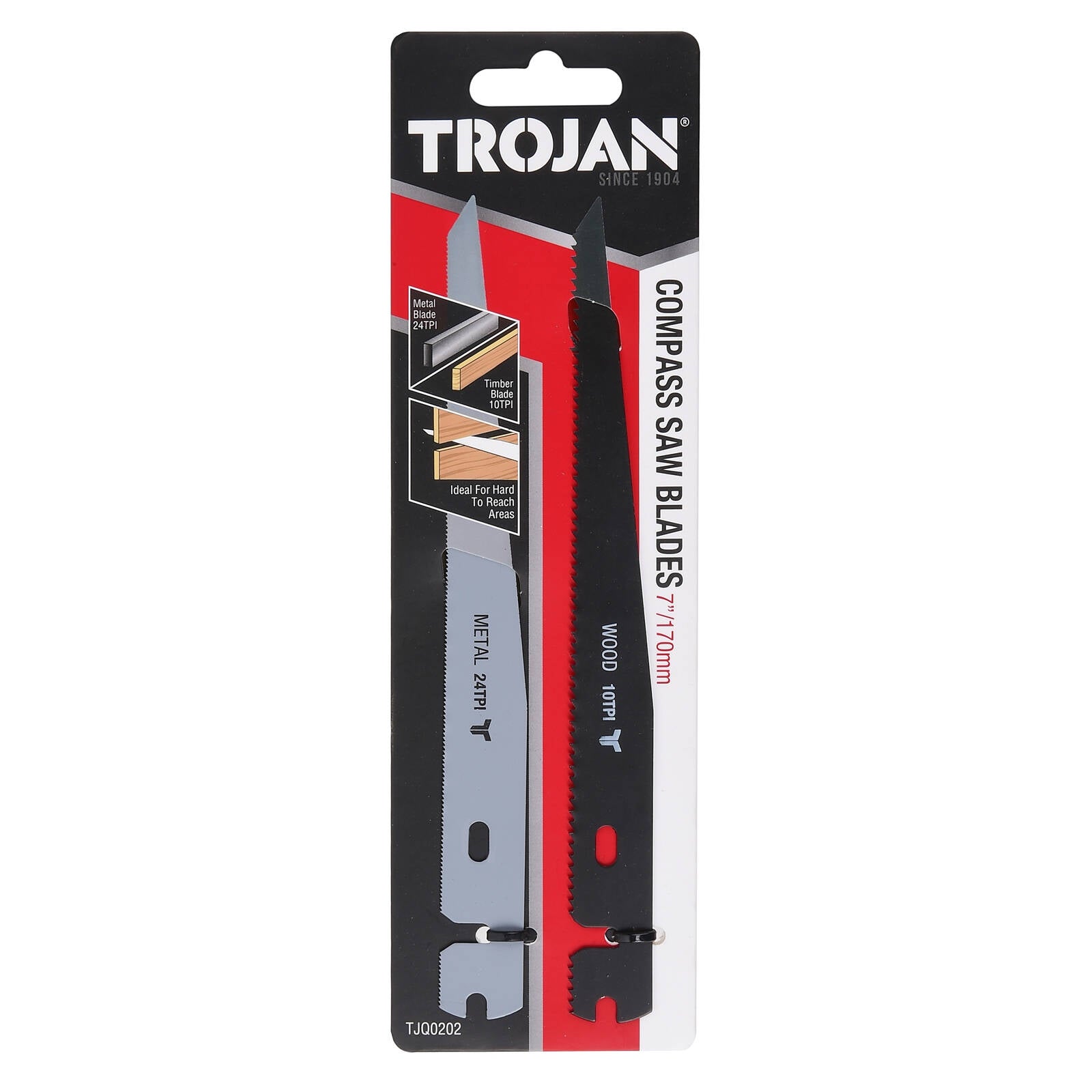 Trojan 170mm Keyhole Saw Blades - 2 Pack