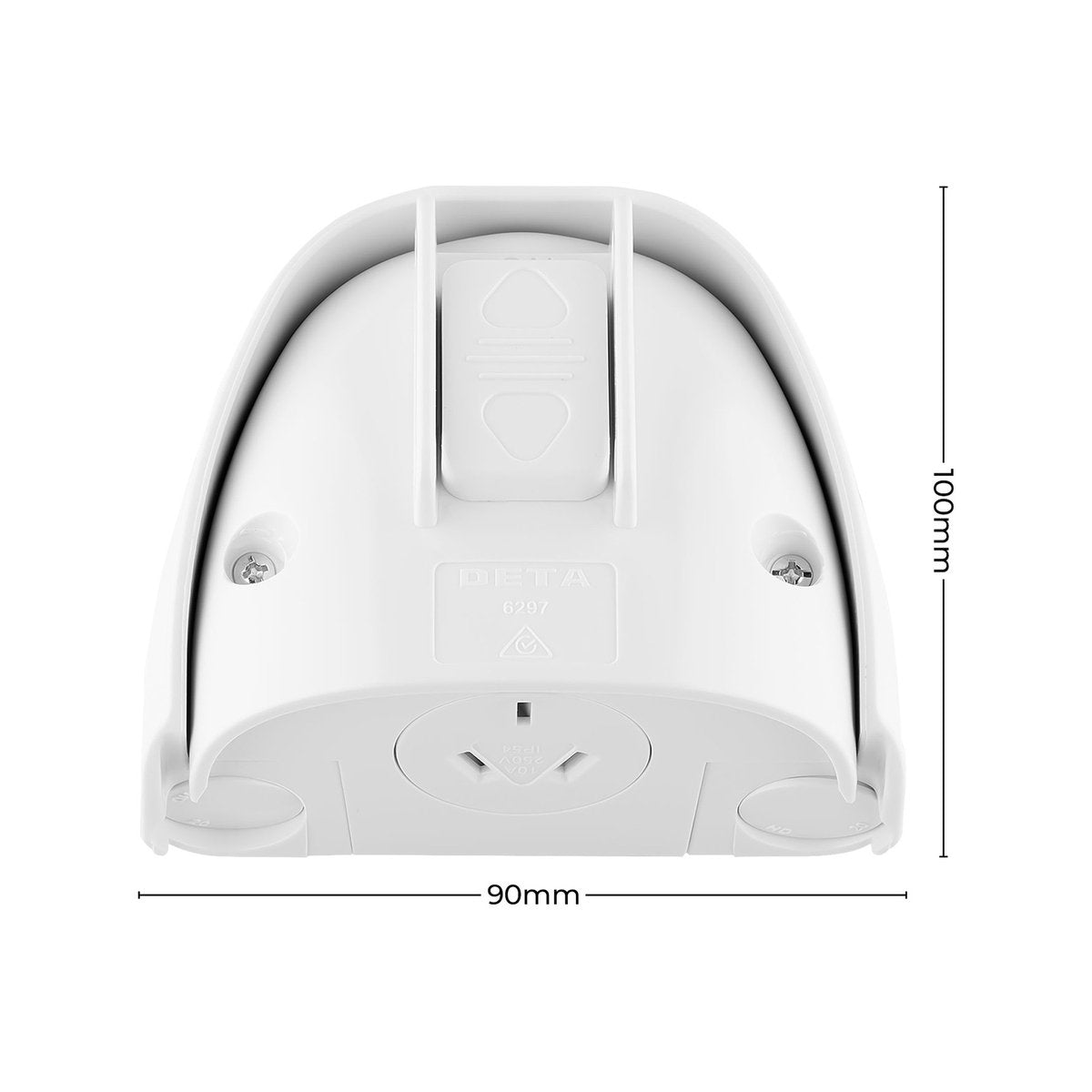 DETA Weatherproof Single Power Point with Paddle Lock, White, 10A 240V, Surface Mount (6297B)