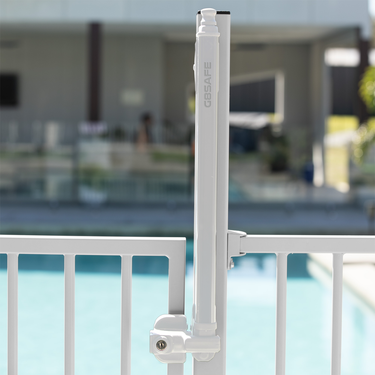 ProtectorAl White G8Safe Key Lockable Trilatch Pool Gate Latch