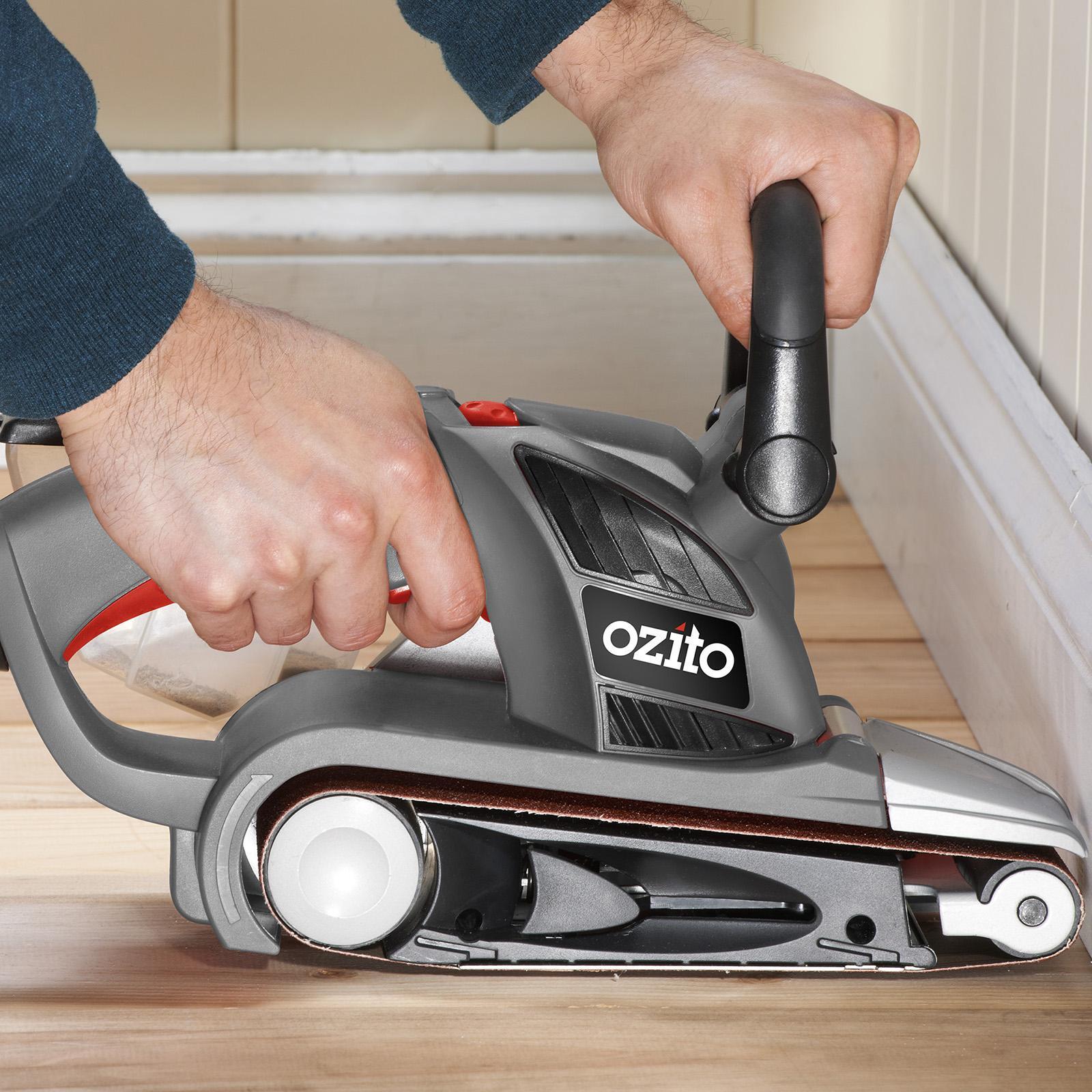 Ozito 850W Variable Speed Belt Sander BSV-9000, 75 x 533mm Belt, Canister Dust Collection, 400m/min