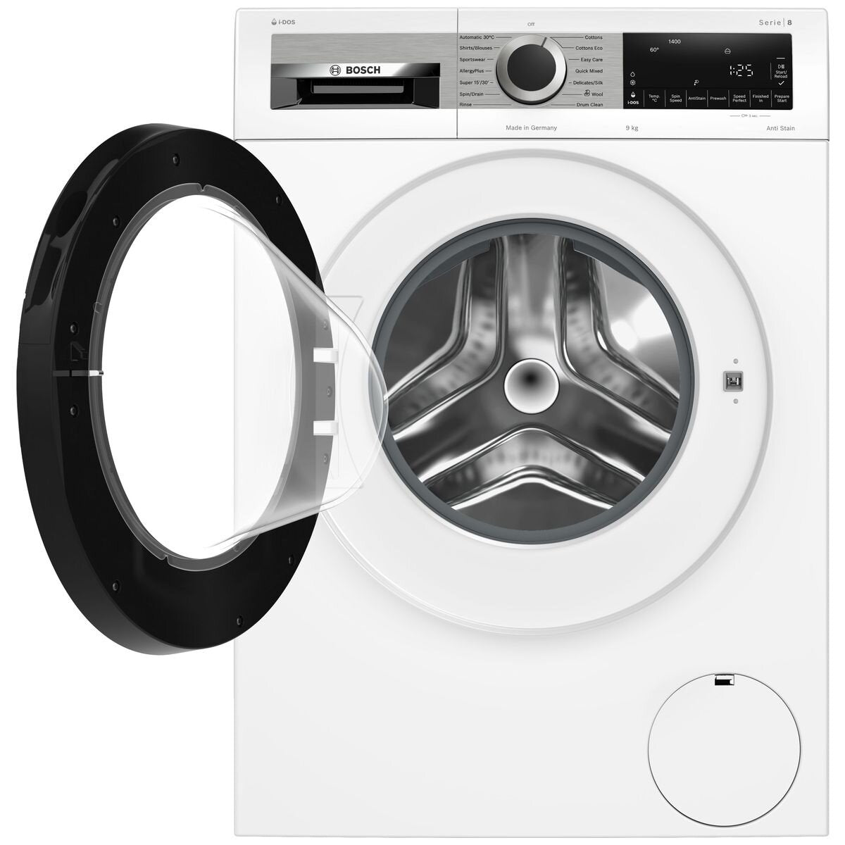 Bosch Series 8 9kg Front Load Washing Machine - i-DOS Automatic Dosing, 5 Star Energy, AntiStain - WGG244A1AU