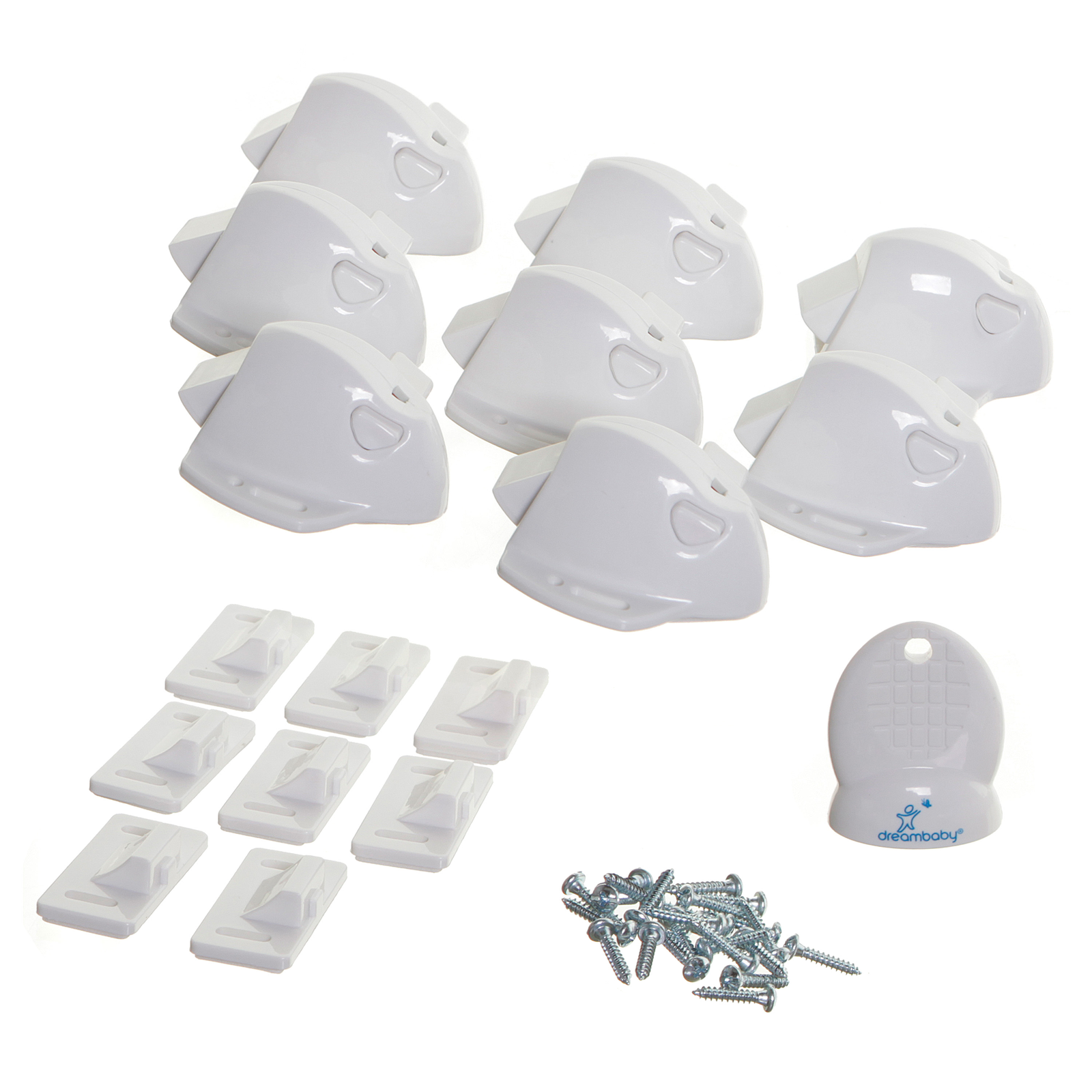 Dreambaby Adhesive Mag Lock 8 Pack Magnetic Child Safety Cupboard Locks