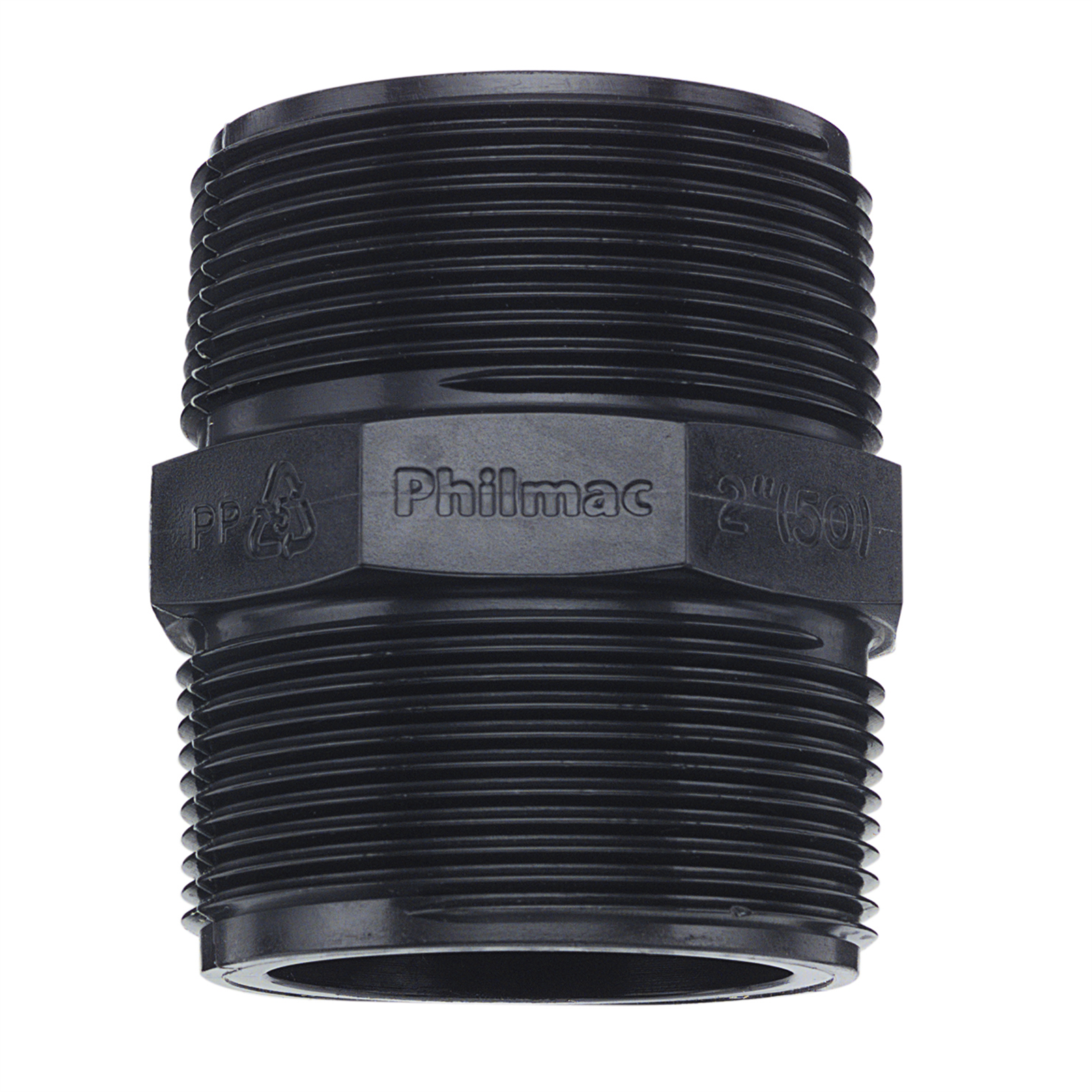 Philmac BSP Threaded Pipe Nipple 2" - Polypropylene PN16 1600kPa