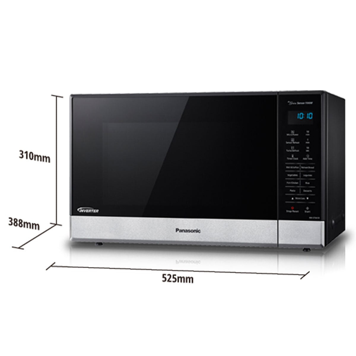 Panasonic 32L Genius Inverter Microwave - 1100W, Black, Sensor Cooking, 18 Auto Menus - NN-ST665B