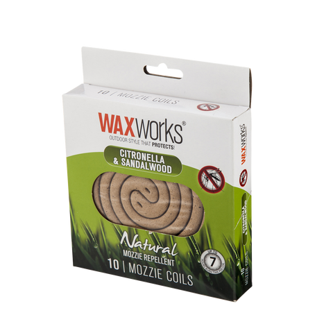 Waxworks Citronella & Sandalwood Mosquito Repellent Coils - 10 Pack