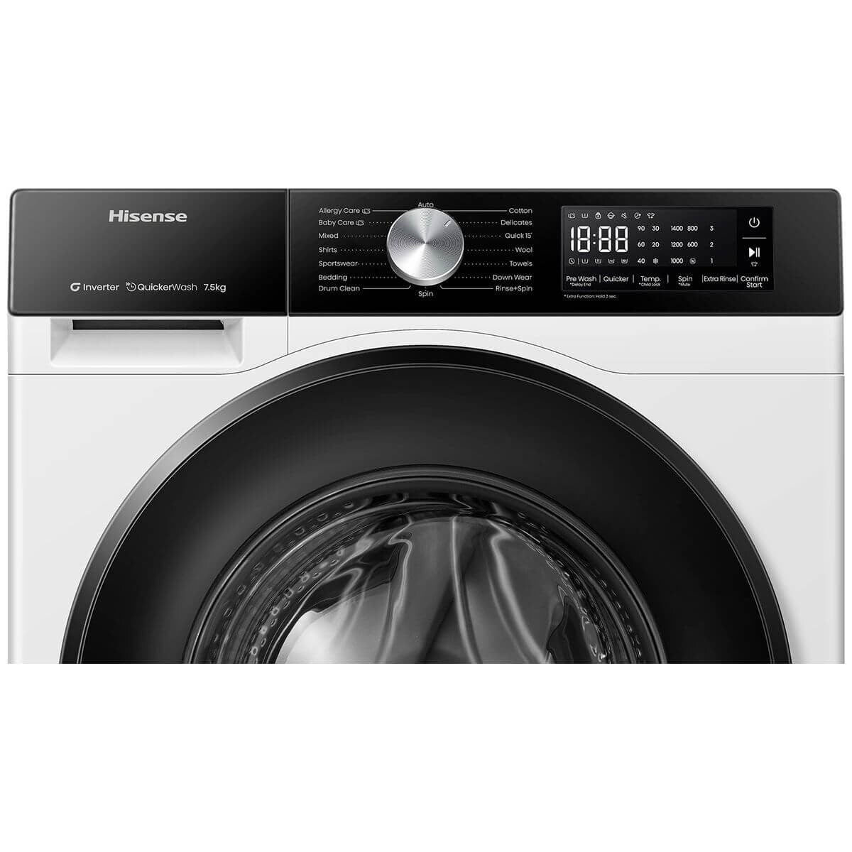 Hisense Series 3 7.5kg Front Load Washing Machine - Steam, Jet Wash, 1400rpm Spin - HWF3S7514X