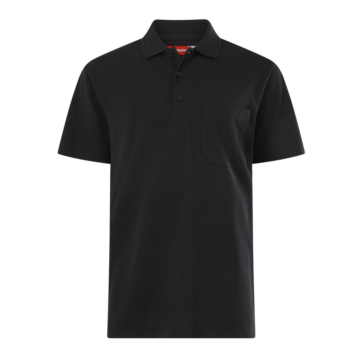 Hard Yakka Men's Black Polyester Cotton Pique Short Sleeve Polo - Size 2XL