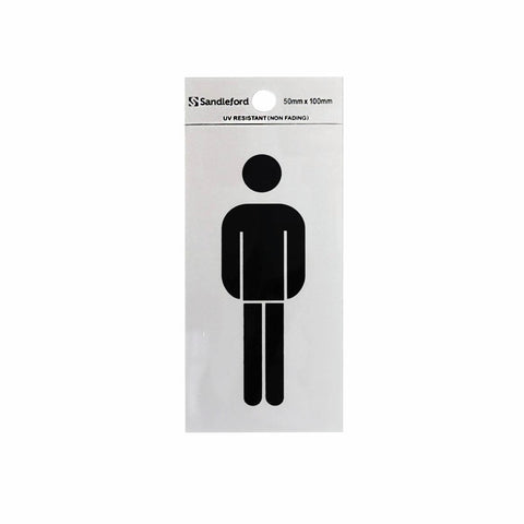 Sandleford 100 x 50mm Mens Symbol Silver Self Adhesive Sign