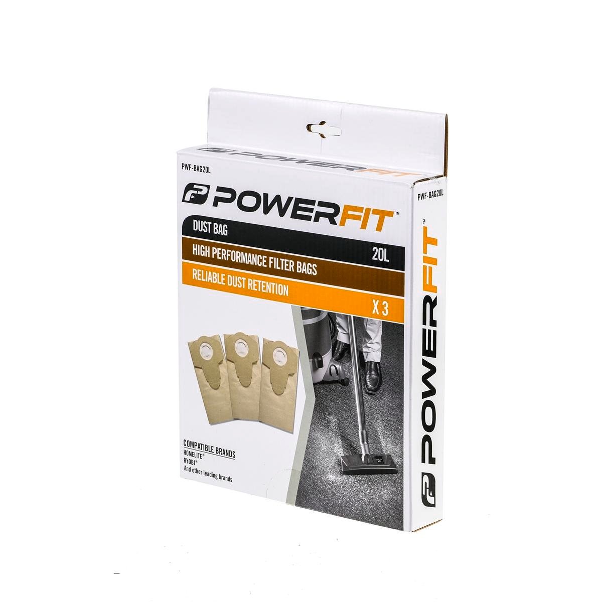 Powerfit 20L Dust Bag 3 Pack - Paper - Easy To Carry - Compatible With Ryobi - SuperSaverAU - view 1