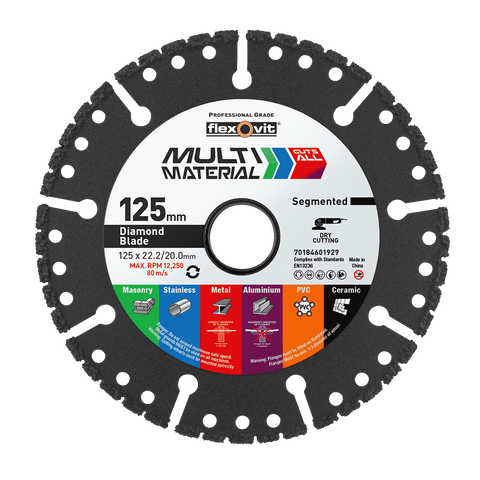 Flexovit 125mm Diamond Multi Blade for Angle Grinders - Multi Material Cutting