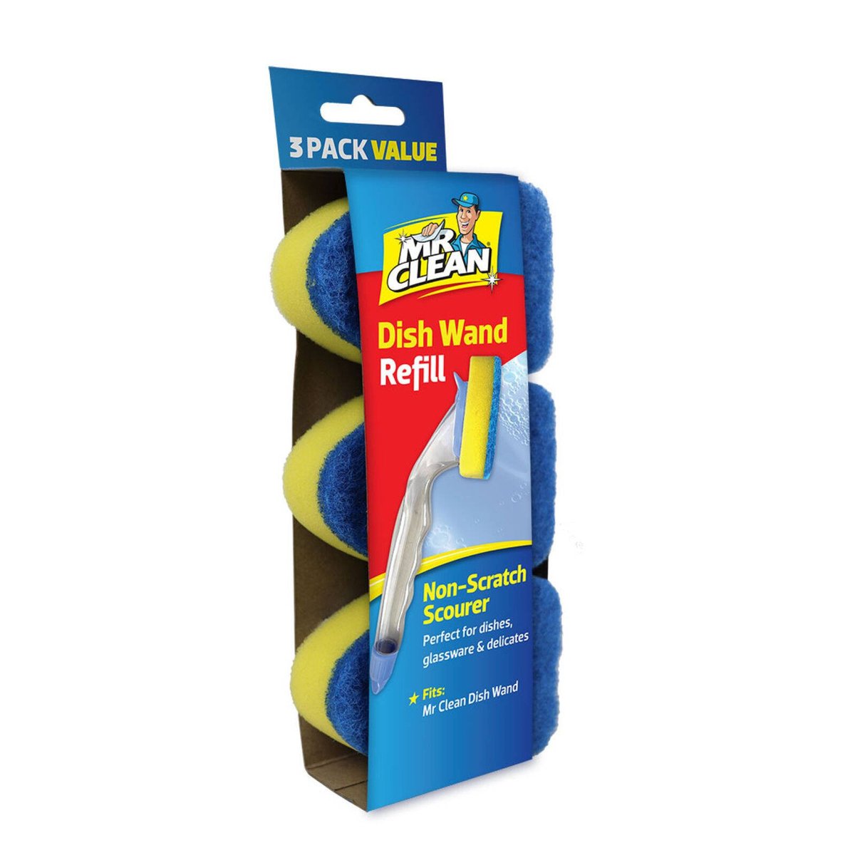 Mr Clean Dish Wand Non-Scratch Refill - 3 Pack