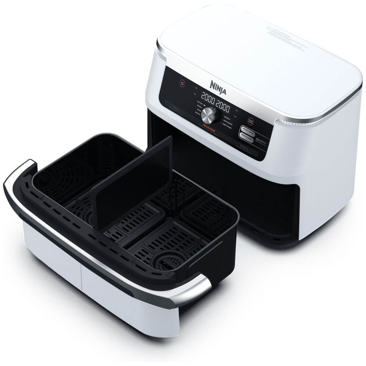 Ninja XXXL FlexDrawer Air Fryer 10.4L - DualZone, Smart Finish, Match Cook - White - AF500WHANZ