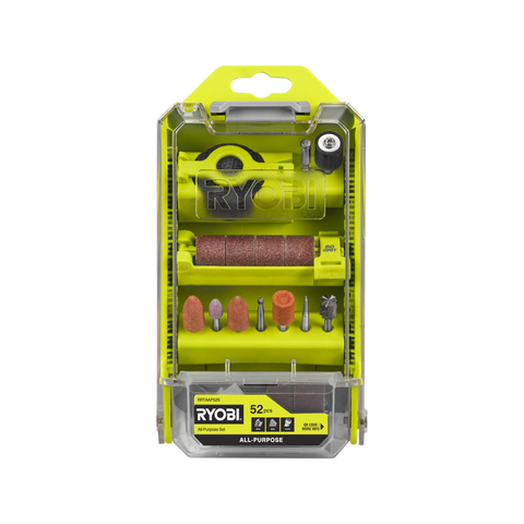 Ryobi 52 Piece All Purpose Rotary Tool Accessory Set - 55mm x 5mm x 101mm - Versatile for Sanding, Cutting, Polishing - SuperSaverAU - view 1