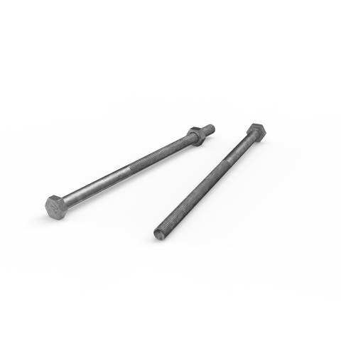 Zenith M6 x 130mm Hot Dipped Galvanised Hex Head Bolt and Nut, 4.6 Grade Steel