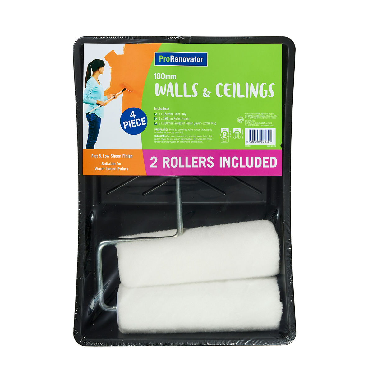 Prorenovator Roller Kit - 4 Piece - 180mm - 2 Rollers - Durable - SuperSaverAU - view 1