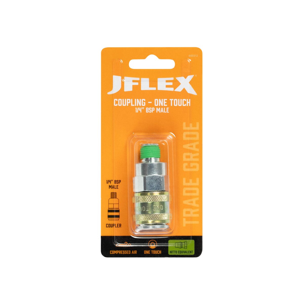 JFLEX 1/4" BSP Male Coupling - Nitto Equivalent