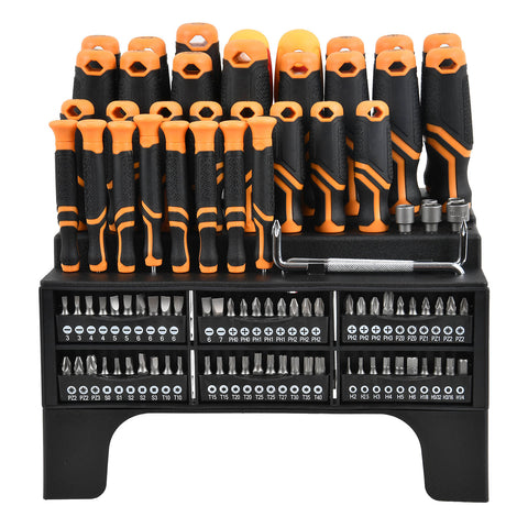 Craftright 100 Piece Screwdriver Set with Bits and Storage Rack