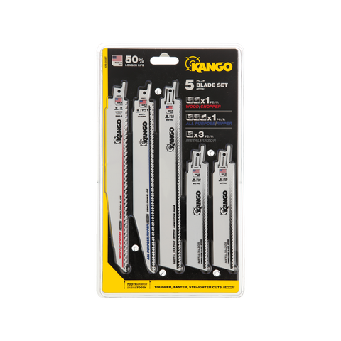 Kango Demolition Recip Saw Blade Set 5 Piece Bi-Metal for Timber, Metal & Plastics