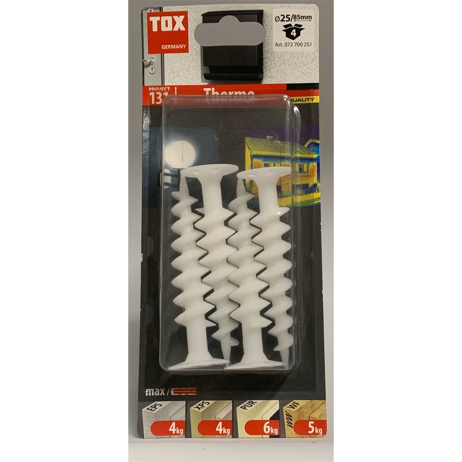 Tox Styromate 85mm Insulation Fastener - White, 4 Pack