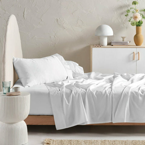 Linen House Augusta Split King Sheet Set - 500 Thread Count, 100% Cotton, White - 01595D052
