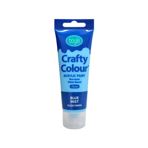 Boyle 75ml Blue Mist Crafty Colour Acrylic Paint, Water Based, Gloss Finish