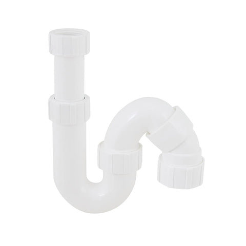 Haigh 32mm PVC Telescopic Space Trap, Adjustable S or P Style, White Push-Fit