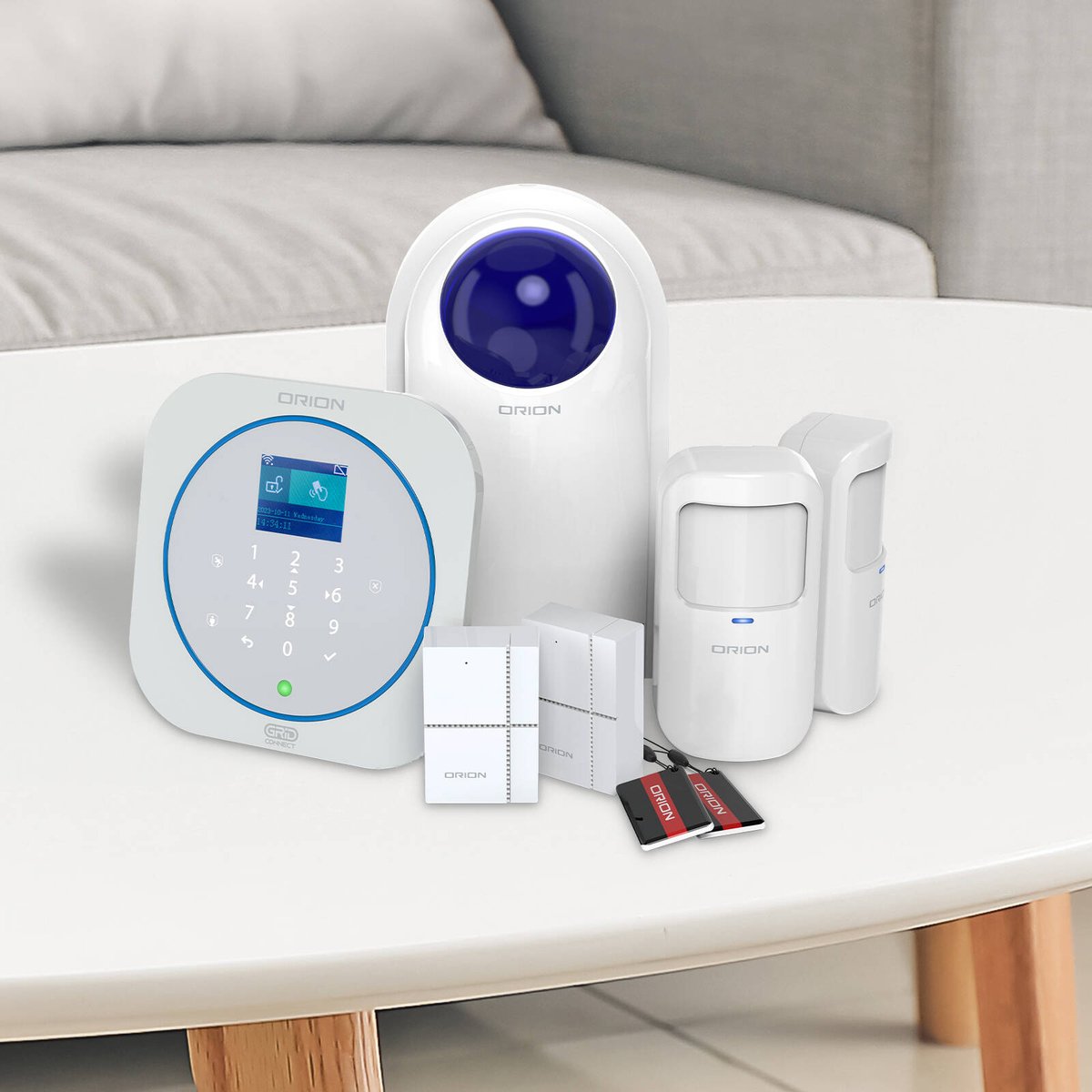 Orion Smart Alarm System Kit DA522HA with Keypad, 4 Sensors, Motion & Contact, Battery Back-Up