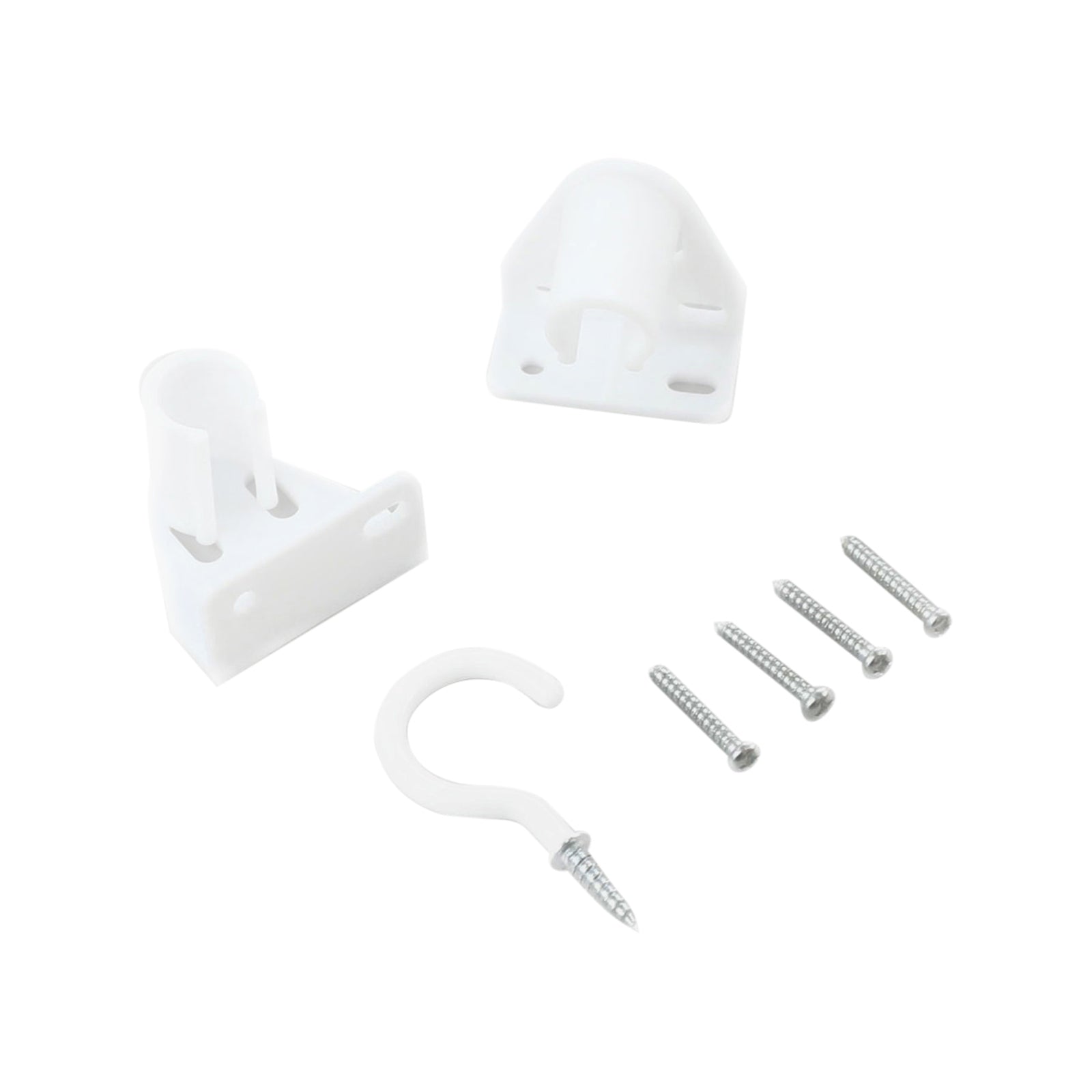Windoware White Muslin Plastic Curtain Rod Bracket - 2 Pack