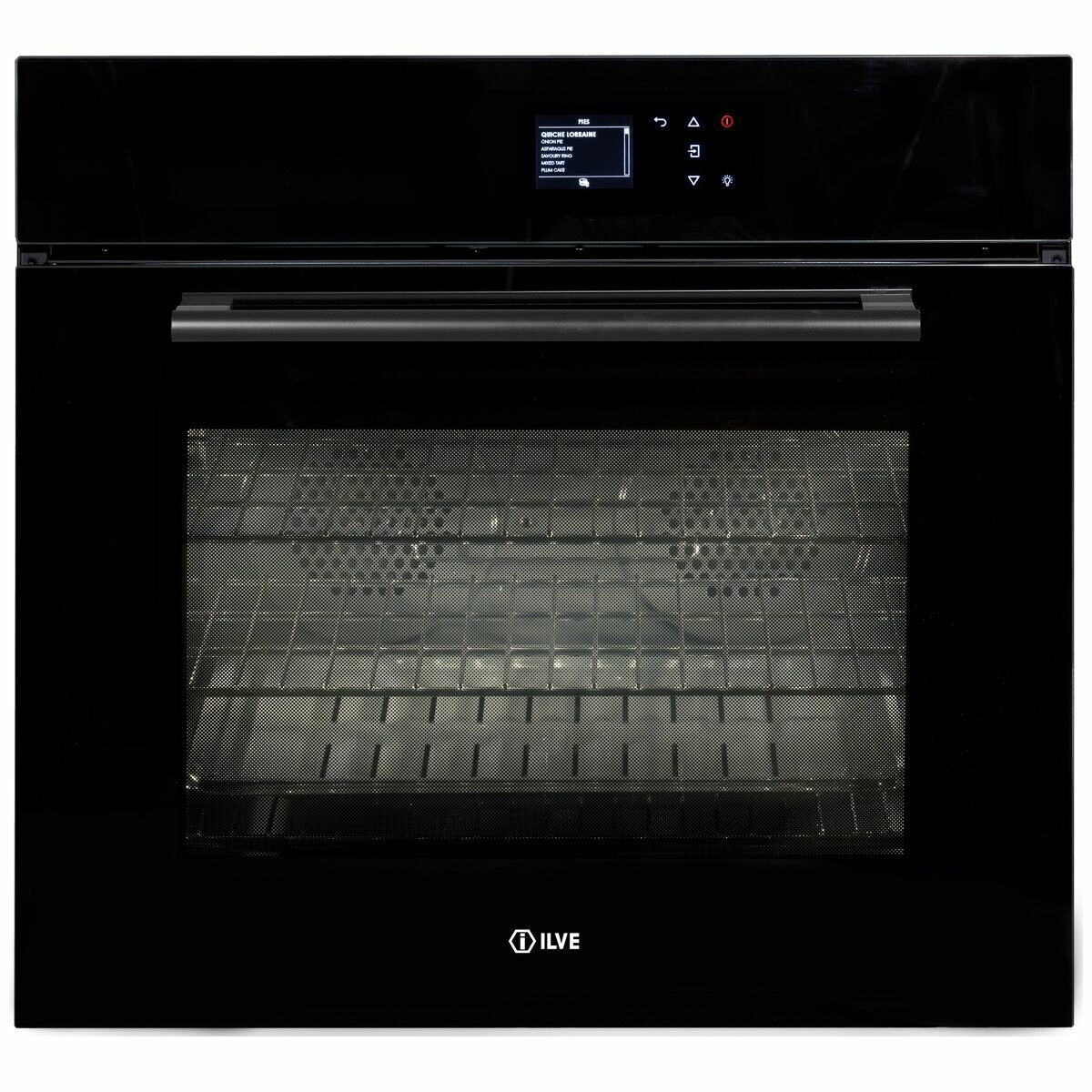 ILVE 76cm Pyrolytic Electric Black Built-In Oven - 123L, 17 Functions, Touch Controls - 760SPYTCBV