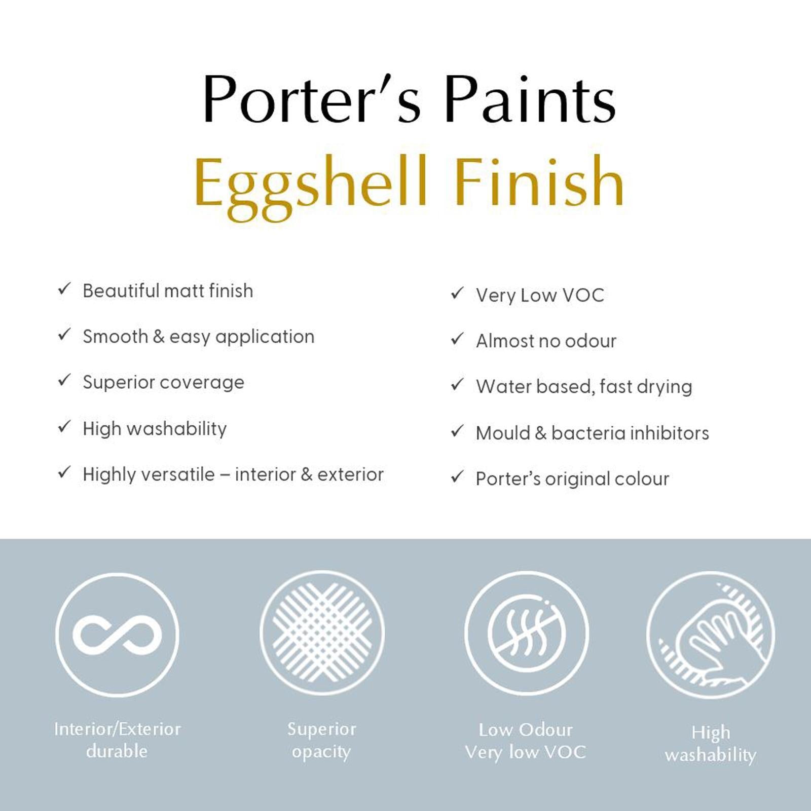 Porter's 4L Volcanic Ash Eggshell Broadwall Washable Paint