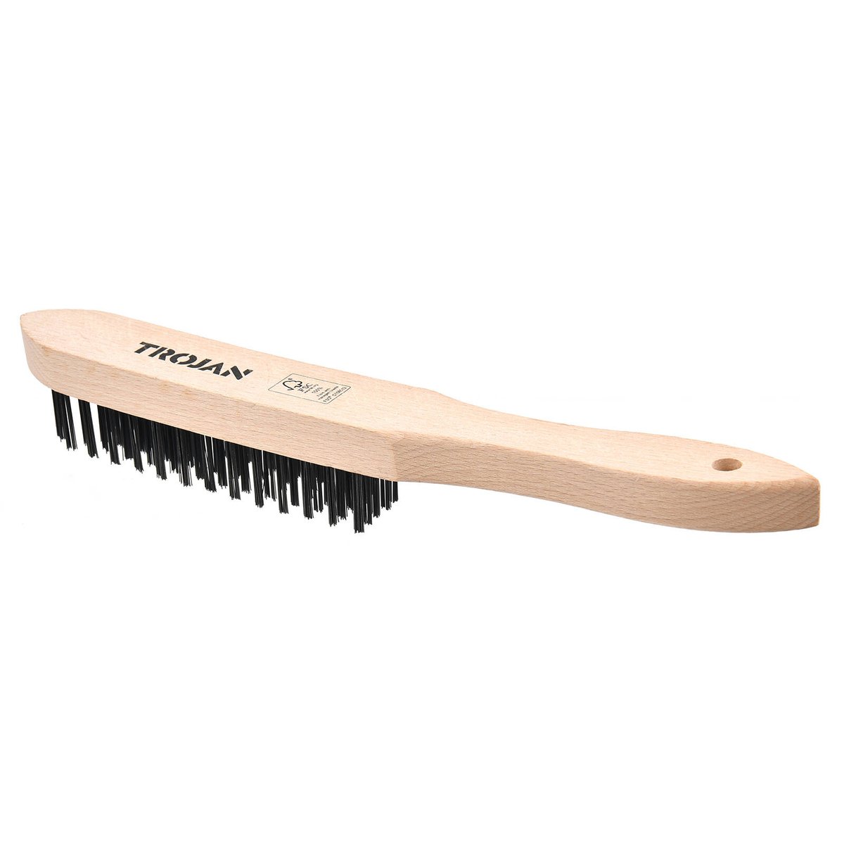 Trojan 5 x 15 Row Carbon Steel Wire Brush with Timber Handle