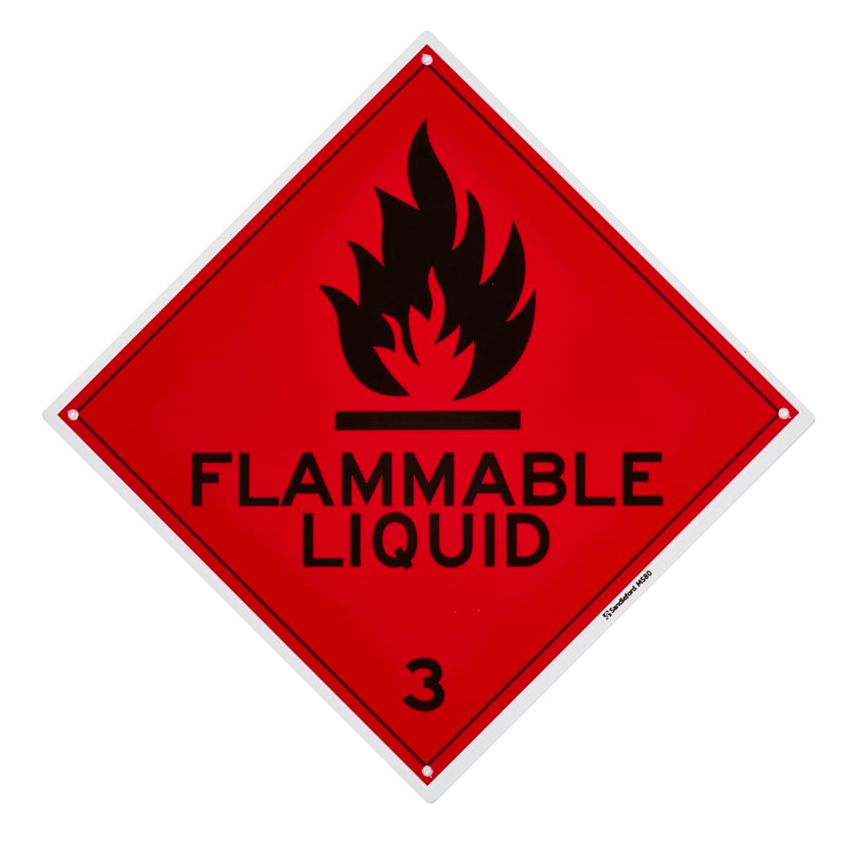 Sandleford Flammable Liquids Sign 270 x 270mm Polypropylene - Weather Resistant