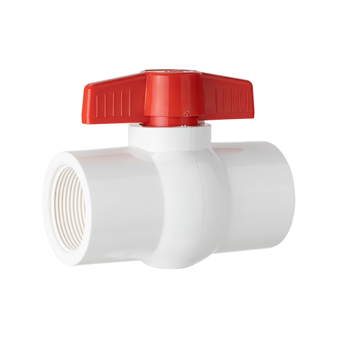 Holman 40mm PVC Pressure Ball Valve, ABS Plastic Flow Valve, White/Red