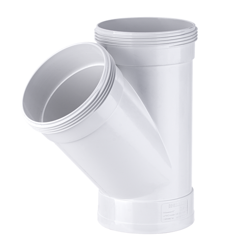 Holman 90mm 45 Degree Female to Female PVC Stormwater Junction White