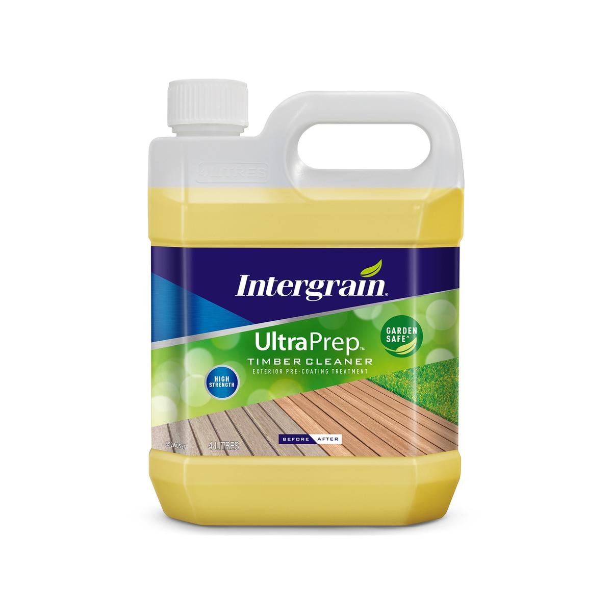 Intergrain UltraPrep Timber Cleaner 4L, Garden Safe Exterior, Water Clean-Up