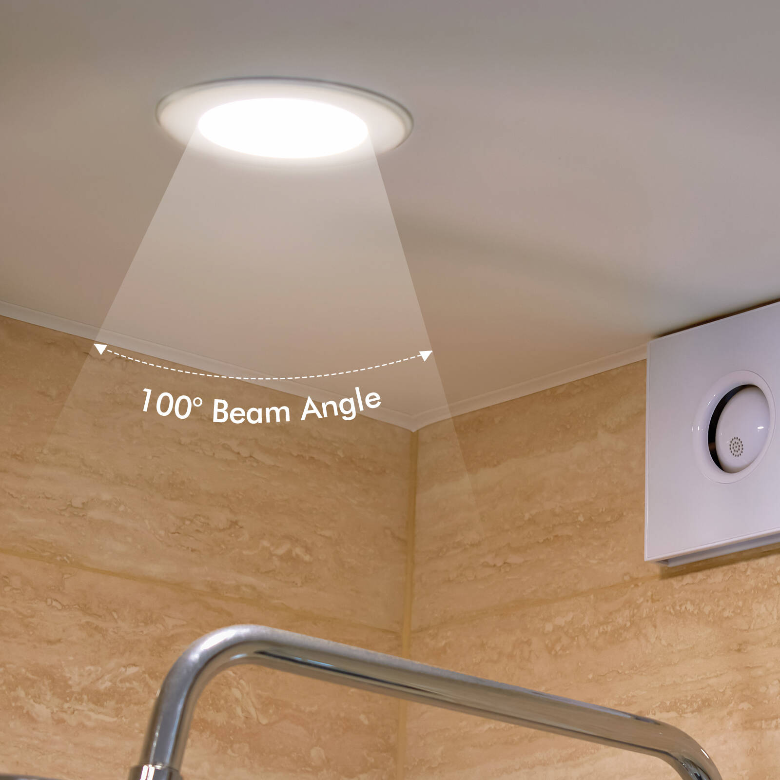 DETA 9W IP44 Tri-Colour Dimmable LED Downlight 240V Hardwired White Blue DET612