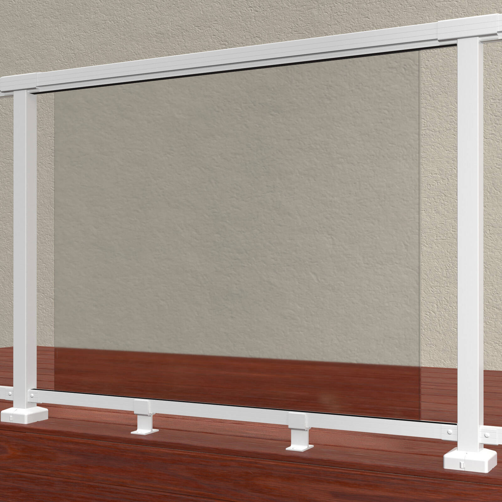 PEAK White Aluminium Deck Balustrade Heavy Duty Base Rail Support 2 Pack