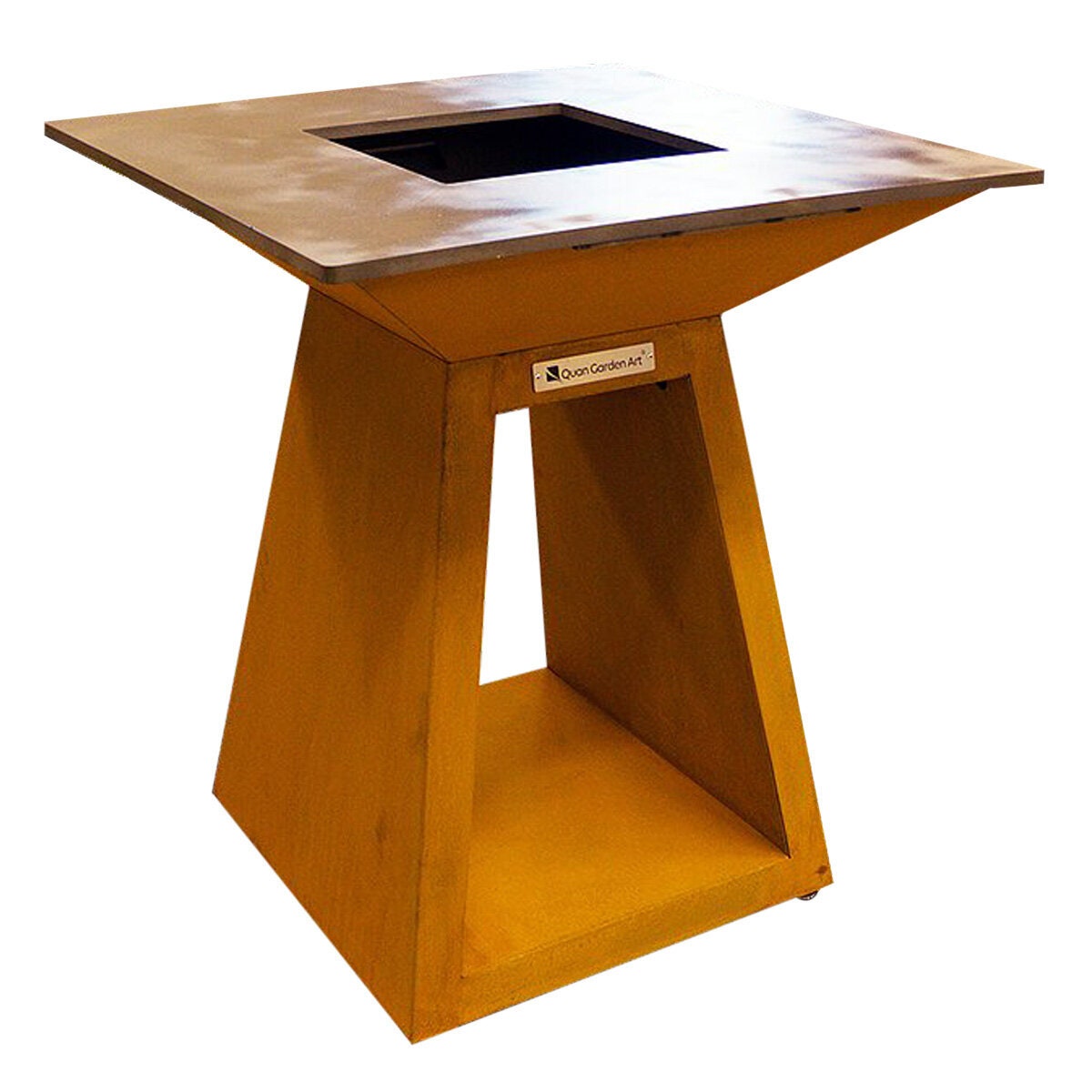 Quan Garden Art Premium Medium Freestanding Wood BBQ - Corten Weathered Steel - 5907771391007