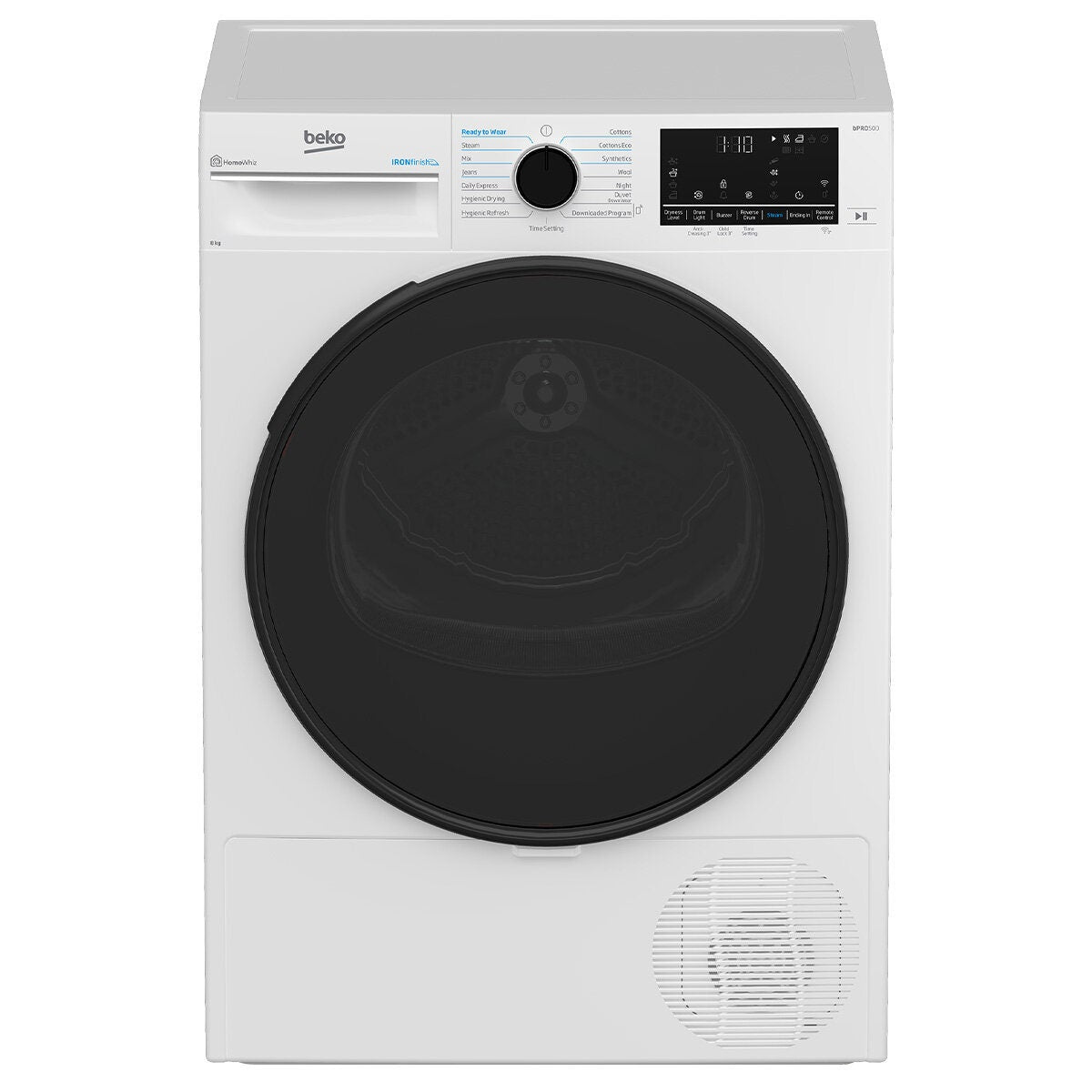 Beko 8kg heat pump dryer with steam and Wi-Fi - 9 star energy rating, reversible door - BDPB803SW