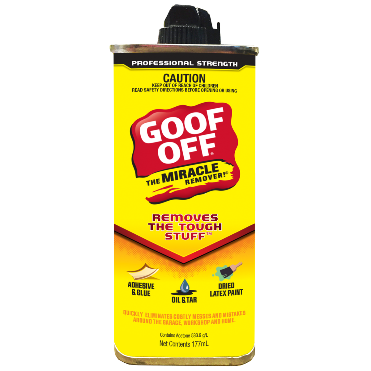 Goof Off Adhesive Remover 177ml - Multi-Surface Adhesive & Stain Remover, Indoor & Outdoor