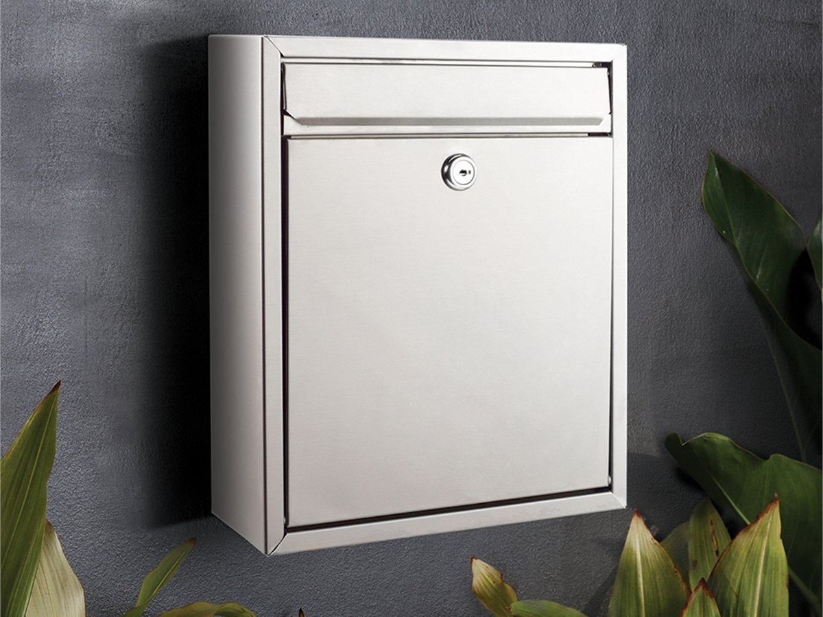 Sandleford Napoli Stainless Steel Wall Mount Letterbox Lockable 260 x 310mm