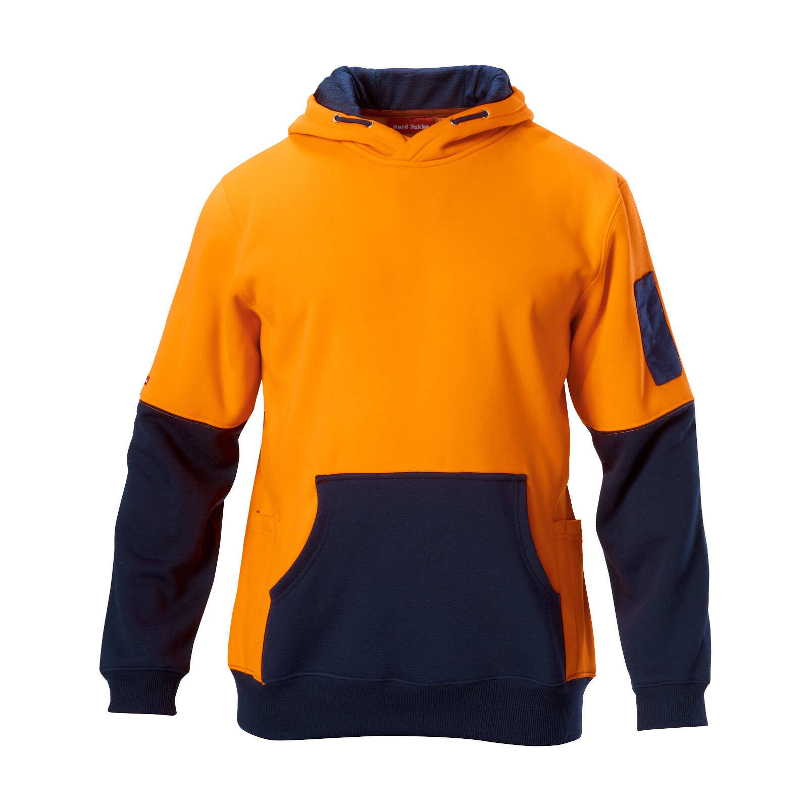 Hard Yakka Orange/Navy Hi Vis Brushed Fleece Hoodie Size L