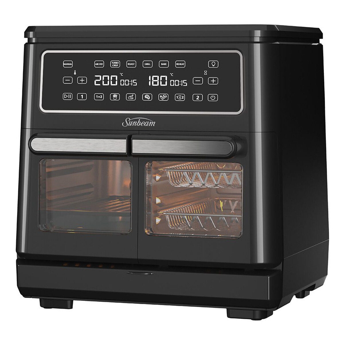 Sunbeam Multi Zone 11.4L Air Fryer Oven - Removable Centre Wall, Single or Dual Zone - AFP6000BK
