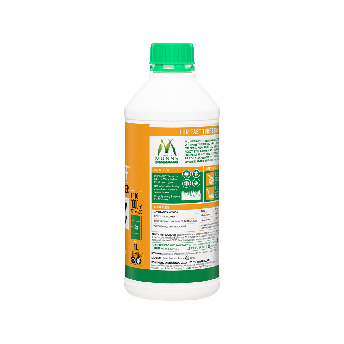 Munns Professional 1L Lift Off Liquid Lawn Fertiliser Concentrate