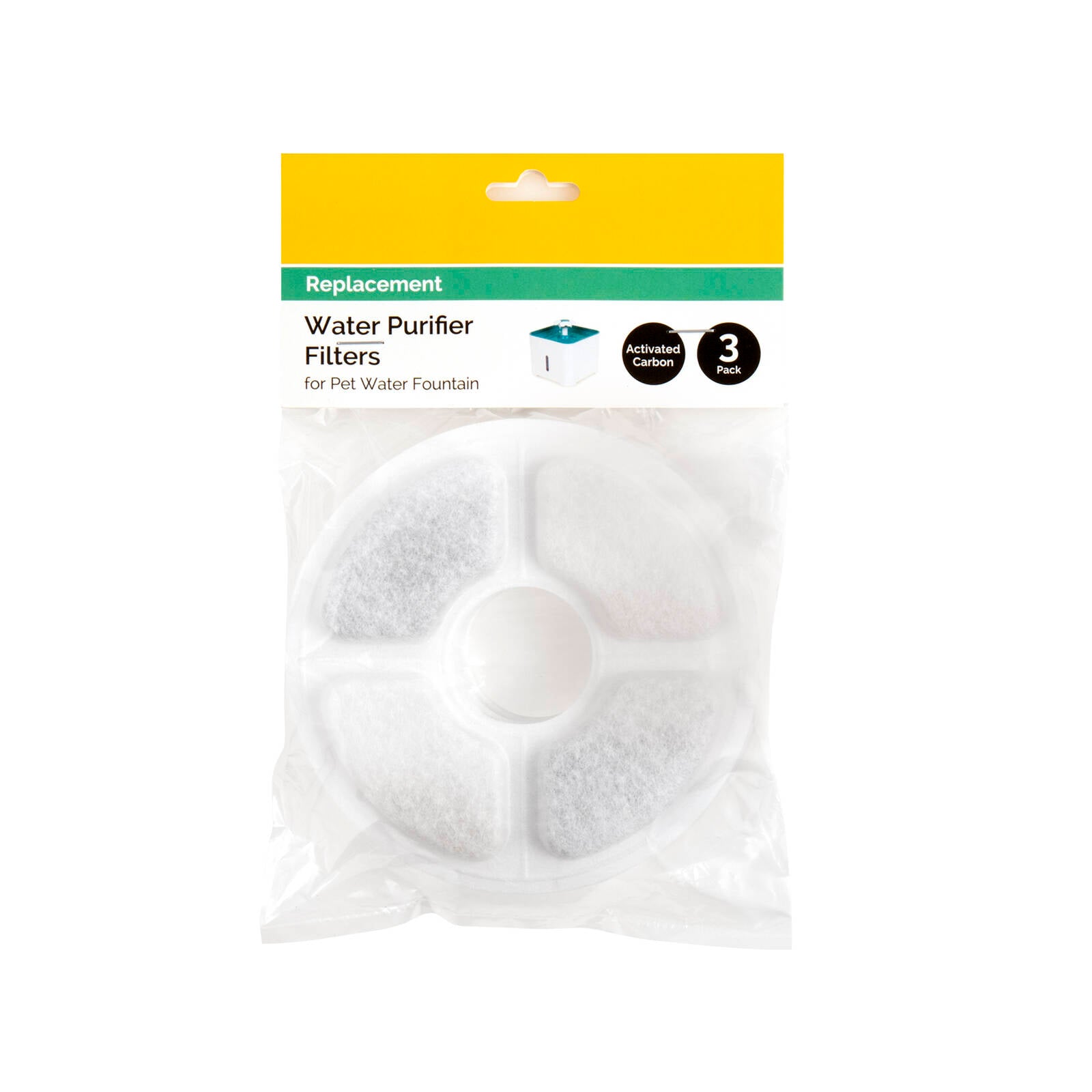 Pet Zone Replacement Filters for 3L Automatic Pet Water Fountain - 3 Pack