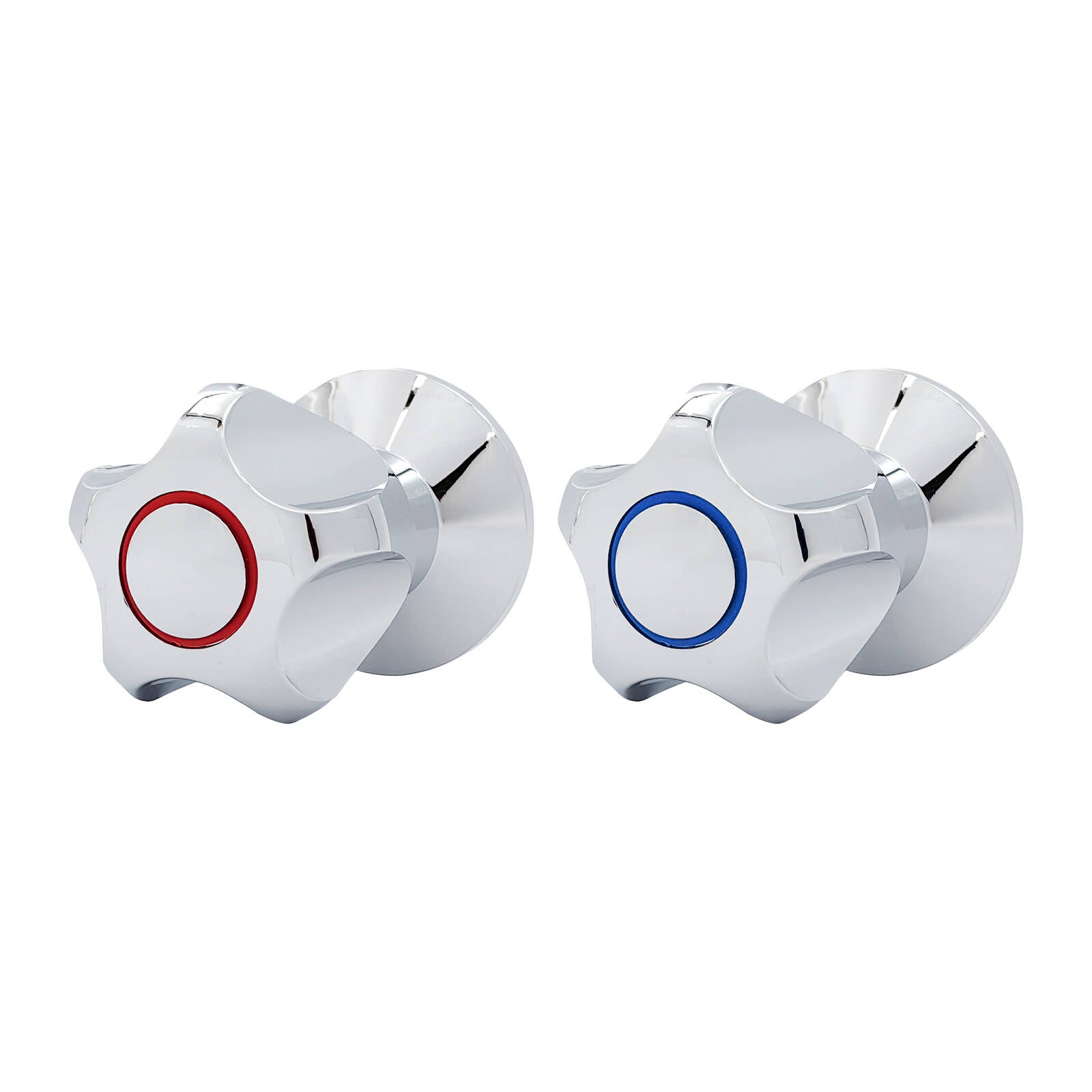 Shaw & Mason Chrome Wall Top Assembly with Handle - Pair, ABS Plastic